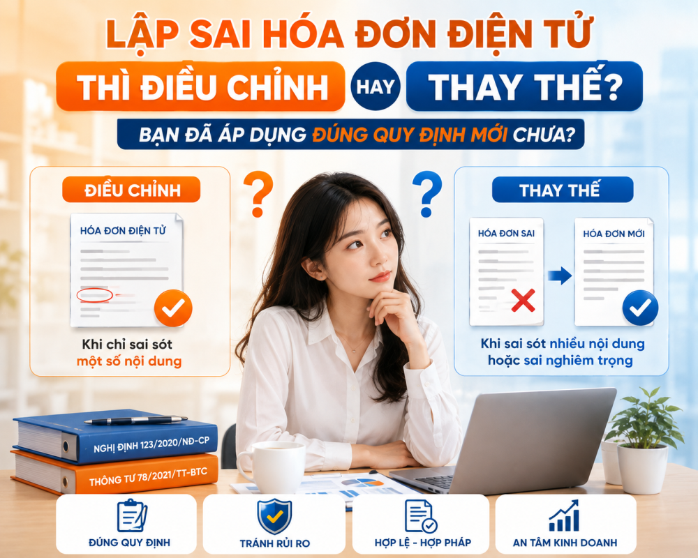 Lập sai hóa đơn điện tử thì điều chỉnh hay thay thế? Bạn đã áp dụng đúng quy định mới chưa?